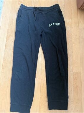 BKTSQD Kids Black Fleece Jogger Sweatpants
